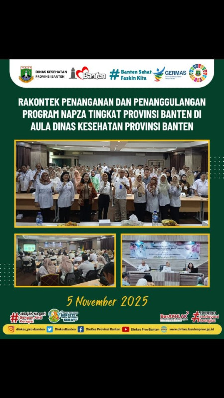 Rakontek Penanganan dan Penanggulangan Program Napza Tingkat Provinsi Banten di Aula Dinas Kesehatan Provinsi Banten