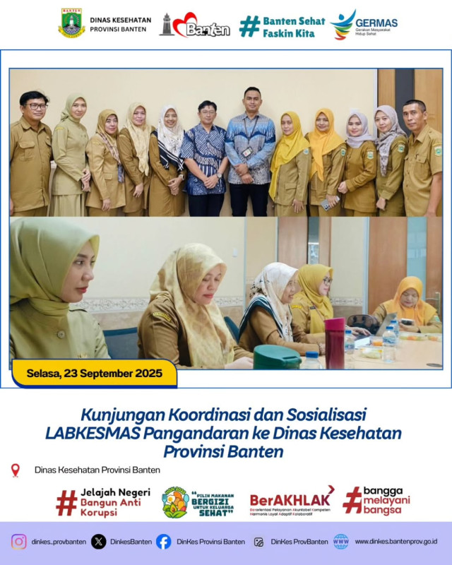 Kunjungan Koordinasi dan Sosialisasi LABKESMAS Pangandaran ke Dinas Kesehatan Provinsi Banten